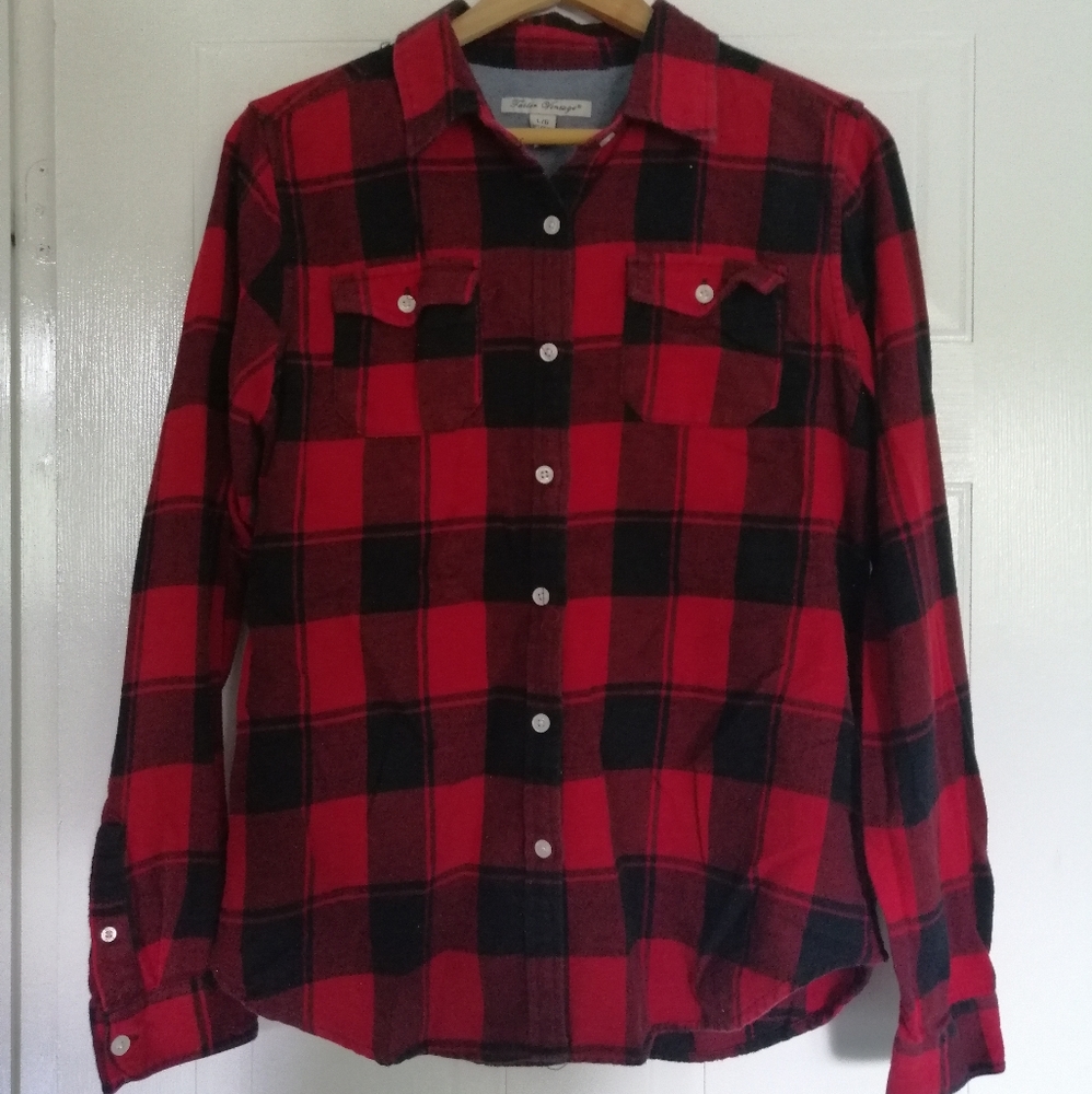 Black & Red Flannel Shirt